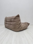 Original Ligne Roset Togo 2-Seater Sofa by Michel Ducaroy, Taupe Alcantara, 1995