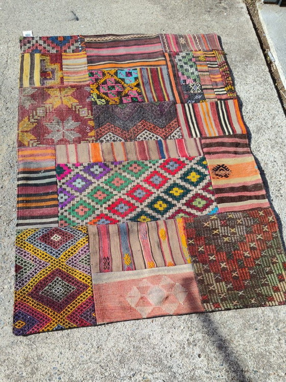 Tappeto Kelim Patchwork multicolore, 182 x 124 cm, Tappeti, Tessile, Lana, Bohemian (foto 3 di 7)