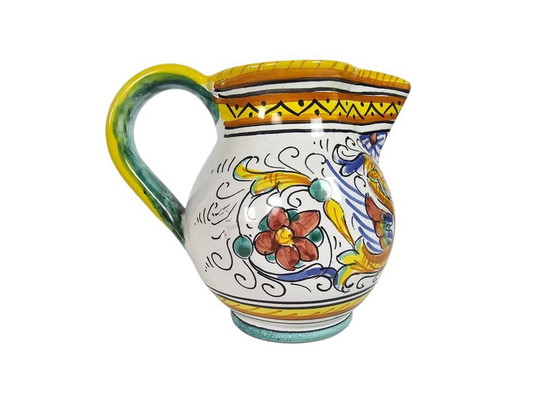 Image 1 of Deruta - Majolica - hand-painted - spouted jug - Italy - 60s