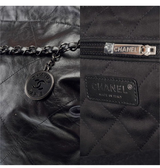 Image 1 of Borsa CHANEL Chanel 22 in cuoio nero - 103377