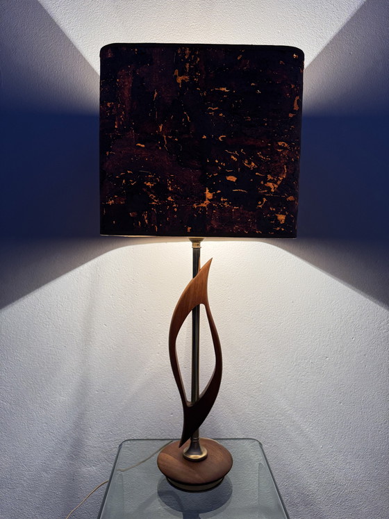Lampe Style Scandinave Teck Et Liège Années 60 – Wood, Cork, 1960 (photo 9 of 15)