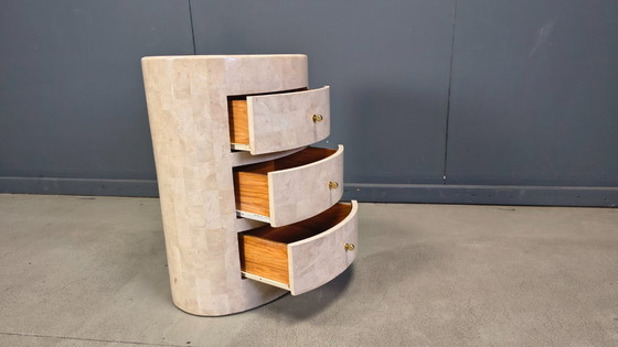 Image 1 of Vintage tessellated stone sideboard chest of drawers by Maitland Smith, 1980s