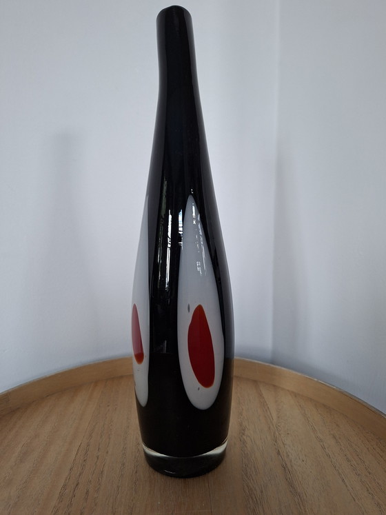 Image 1 of Vintage Murano "Evil Eye" Vase – Black/Red/White (35 cm)