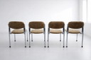 4 sillas retro / de metal tubular y pana