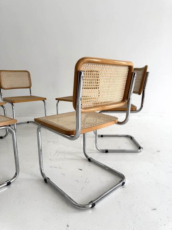 Set of 6 Vintage Cesca Dining Chairs, Italy ‘80 – Chrome, Wood (photo 5 of 12)