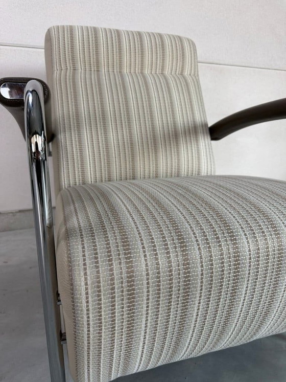 Leolux Scylla Armchairs with Footstool - Fabric and Leather – Footstools & poufs, Textile (photo 6 of 17)