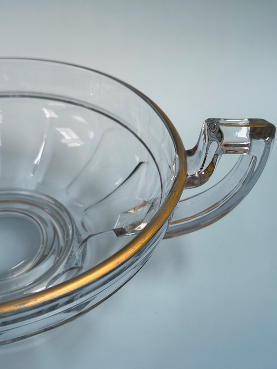 Image 1 of Val Saint Lambert - Bol Art Déco - Luxval - Décoration dorée