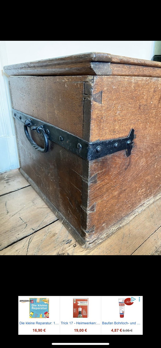 Baule in Rovere Massiccio con Bellissimi Dettagli in Metallo – Armadi contenitori, Wood (photo 5 of 5)