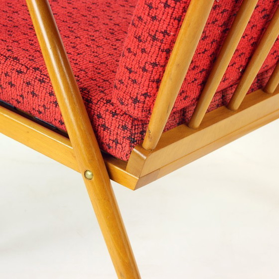 Image 1 of Sillón Boomerang de mediados de siglo, fabricado por Ton en Checoslovaquia en la década de 1960.