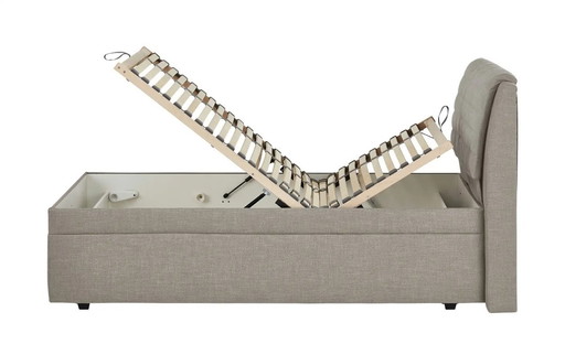 Upholstered bed with storage space 120 cm * 200 cm, incl. 7-zone Body Pro mattress