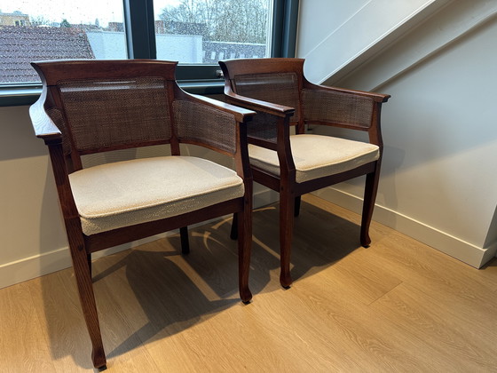 Image 1 of Set of 2 Vintage Bannink Art Nouveau armchairs – reupholstered - 70's/80's