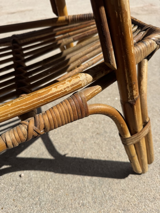 Image 1 of 1960s rattan and bamboo coffee table