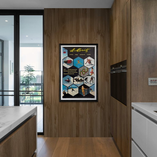 ❄️ St. Moritz World Ski Championships – 1974 – Original Vintage Poster | Plakat | 102 × 64 cm | Switzerland