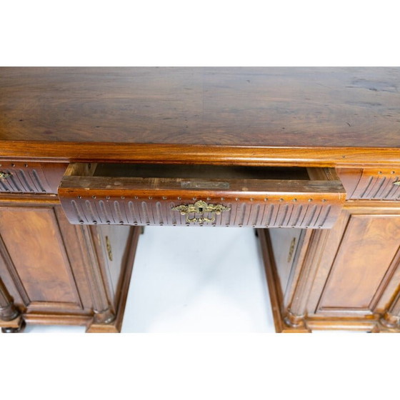 Image 1 of Large vintage desk of walnut 1890s