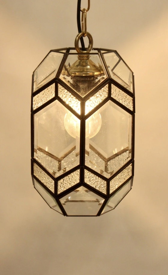 Suspension lanterne vintage Glashütte Limburg – Laiton et Verre – Brass (photo 3 of 7)