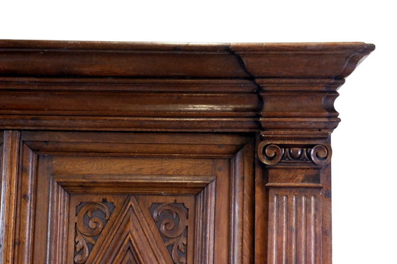 Image 1 of Armario alemán de dos puertas, siglo XVII, roble