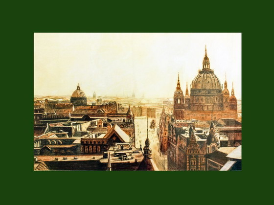 Image 1 of Berlin Cathedral. Berlin Cathedral. Germany drawing. Berlin cityscape.