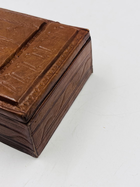 Image 1 of Set di due scatole in legno e pelle