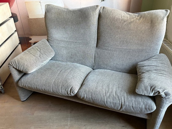 Canapé 2 places Cassina Maralunga (165 cm de largeur) rayé – Canapés 2 places, Cotton, Textile (photo 5 of 7)