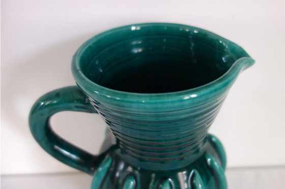 Vaso brocca in ceramica Accolay, anni '60, Accessori da tavola, Verde, Vintage (foto 7 di 12)