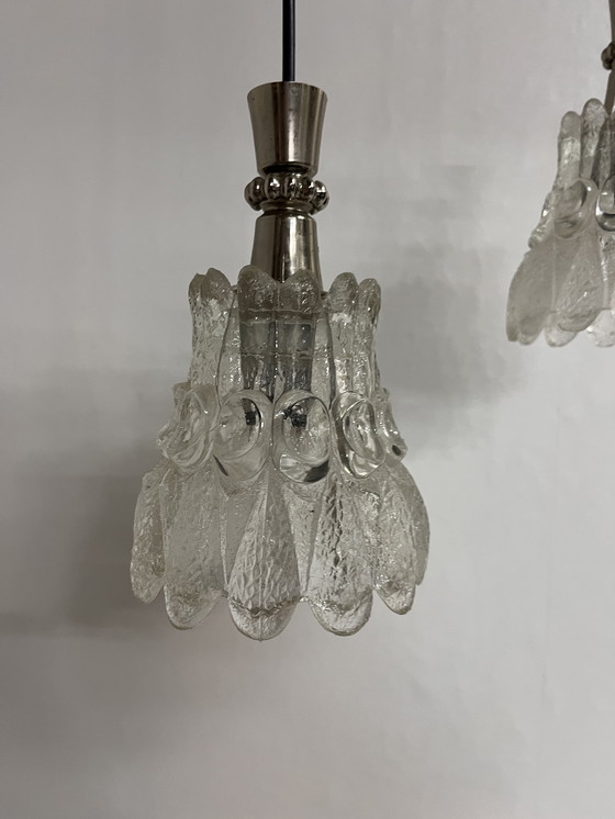 Image 1 of Lampada da sospensione vintage a cascata anni settanta bloemvorm kelk Lampada Chroom