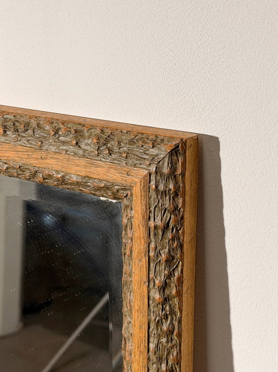 Rustic Bark Wood Framed Wall Mirror – Glass (photo 4 of 4)