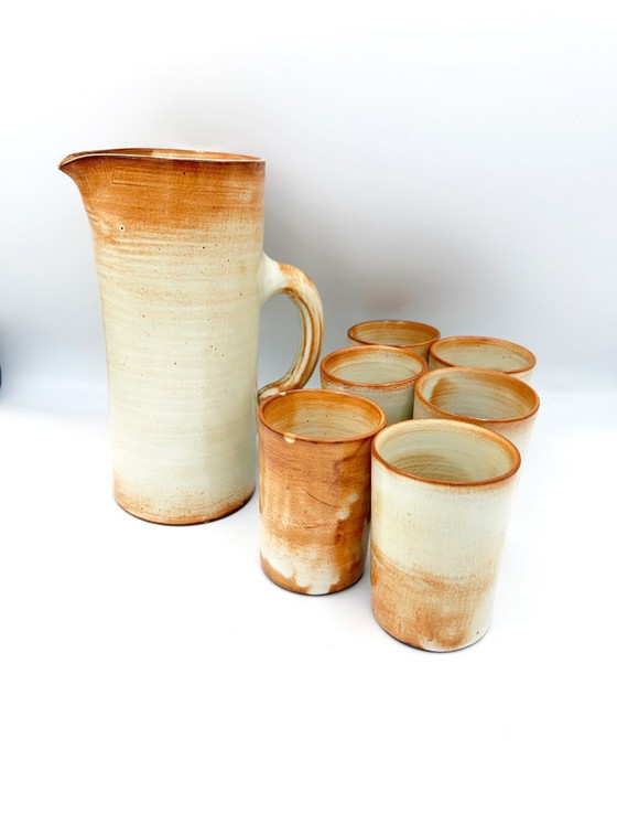 Image 1 of Studio ceramic carafe and 6 x cups drinks set