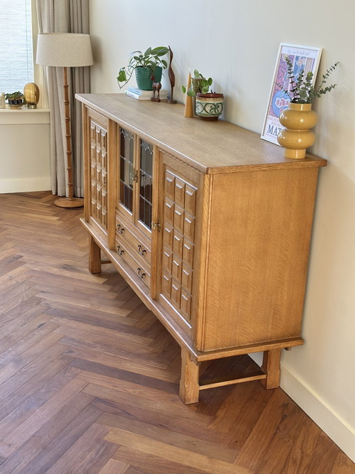 Vintage wandmeubel highboard Deens Henning Kjærnulf jaren 70
