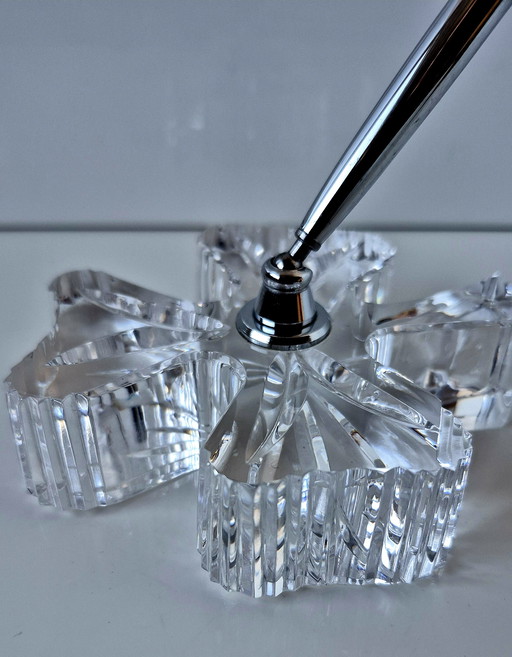 Porte-stylo en cristal de Waterford, porte-stylo trèfle en cristal.