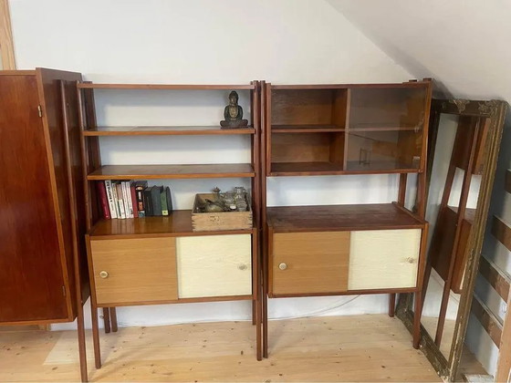 Ungarisches Wandregalsystem aus der Mitte des Jahrhunderts, 1960 – Holz, Mid Century Modern (photo 7 of 7)
