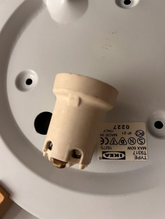 Image 1 of Vintage Ikea ceiling lamp opaline white glass 90s