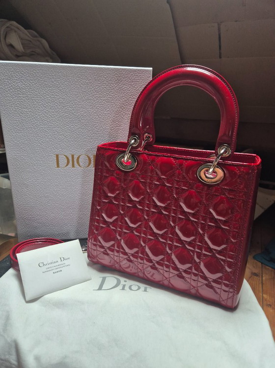 Image 1 of Christian Dior Lady Dior Medium Kirschrot