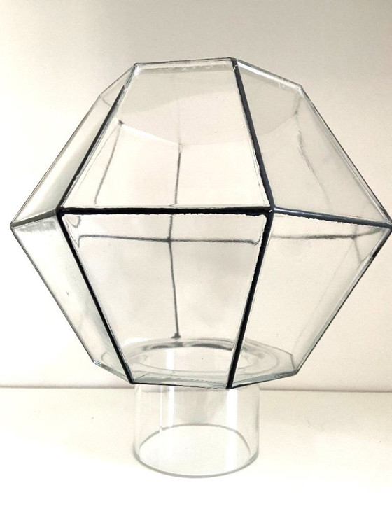 Image 1 of Lampada da soffitto vintage con paralume a globo in vetro, prodotta a Glashütte, Limburgo, Germania, nel 1960.