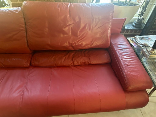 Rolf Benz 6500 Driezitsbank Rood Leer – 3 5 zitsbanken, Leather, rvs (photo 2 of 15)