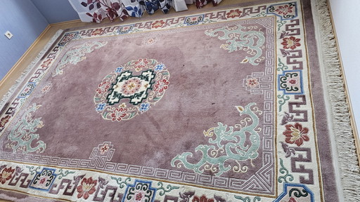 :Handgeknüpfter Chinesischer Vintage Teppich (1973) – Großformat 2,45 x 3,35 m – Top Zustand!