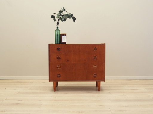 Teak Chest of Drawers, Danish Design, 1970s, Production: Denmark