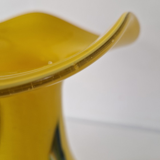 Image 1 of Goldan Talast Designvase, mundgeblasene Vase, gelbe Vase