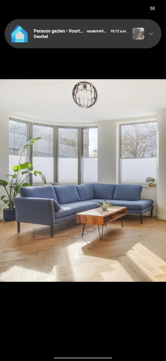 Image 1 of Canapé d'angle scandinave avec table basse en bois