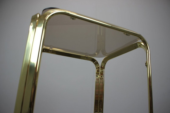 Image 1 of Theetafel van Mid Century messing en gerookt glas, 1970, Duitsland