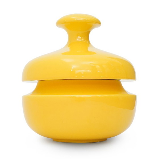 Image 1 of Vaso in ceramica gialla con coperchio di Enzo Bioli per Il Picchio, anni '70