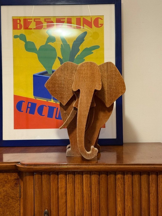 Image 1 of Bottega Michelangeli, Elephant wood sculpture, Orvieto Italy 1970s