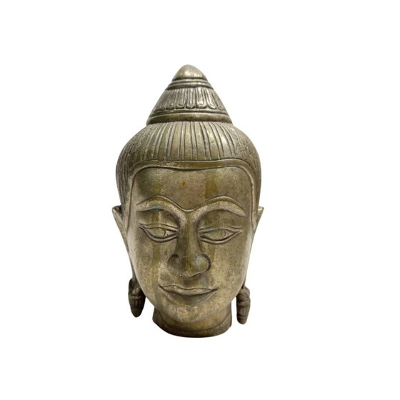 Tête de Bouddha Thaïlandaise Vintage en Bronze - Buste Style Sukhothai - 19 cm – Sculptures, Brass (photo 10 of 10)