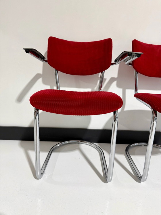 Lot de 4 Chaises Vintage à Structure Tubulaire Gebr. De Wit Modèle 3011 Gispen, gebroeders de Wit (photo 2 sur 5)