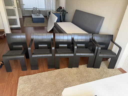 Sedie a listelli Gijs Bakker 5 pezzi