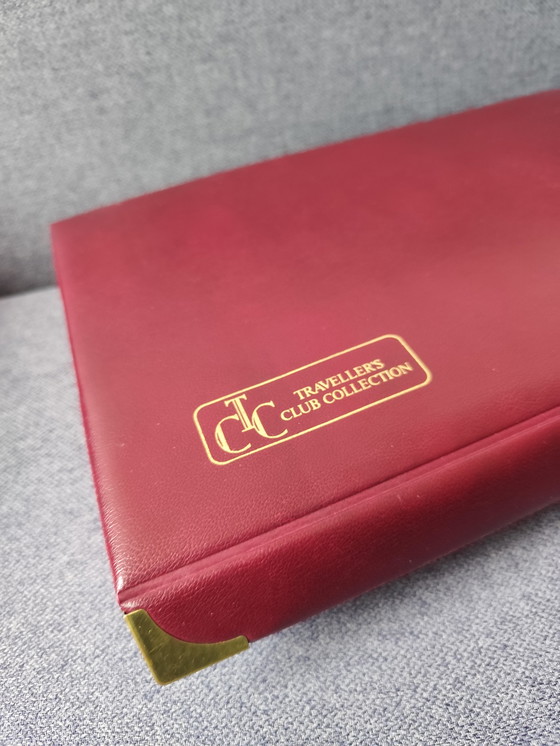 Image 1 of TCC Elegant Game Collection • Luxury Game Box Red/Gold • Chess Checkers Rummy