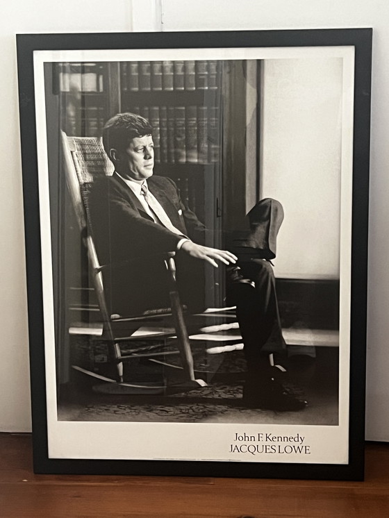 Image 1 of 2x JF Kennedy, Vintage, Grande Poster in Bianco e Nero con Cornice
