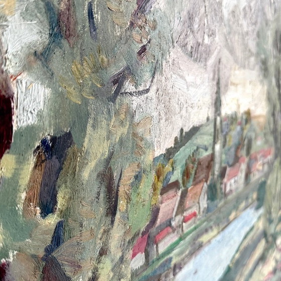 Image 1 of Vintage Gemälde - Rupert Kamm - Vilshofen - Pleinting - 1964 - Bayern - Westdeutschland - Öl - Unikat - Mid Century - Signiert