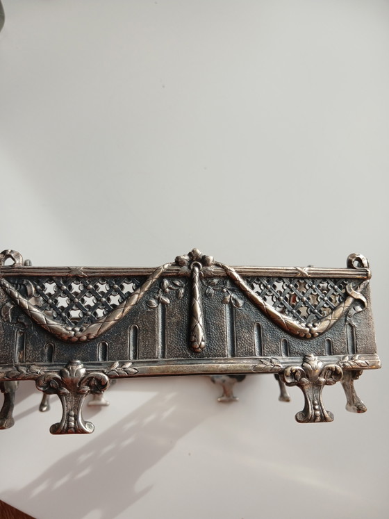Rare Art Nouveau square bowl solid silver 800 and crystal WOLFERS FRERES/N.GOLDSCHMIDT 19th century (photo 13 of 15)