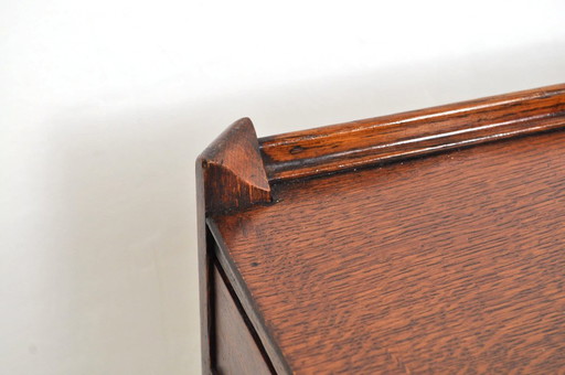 Chariot ancien en chêne avec tiroir, années 1920