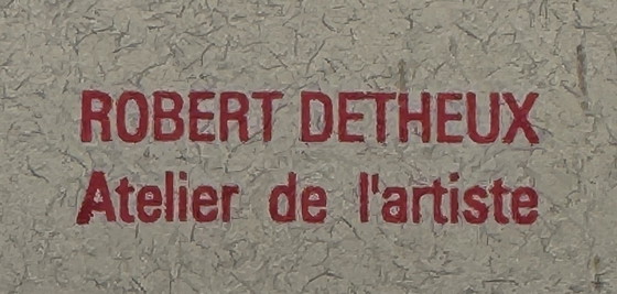 Image 1 of Robert Detheux rare peinture surréaliste de 1961